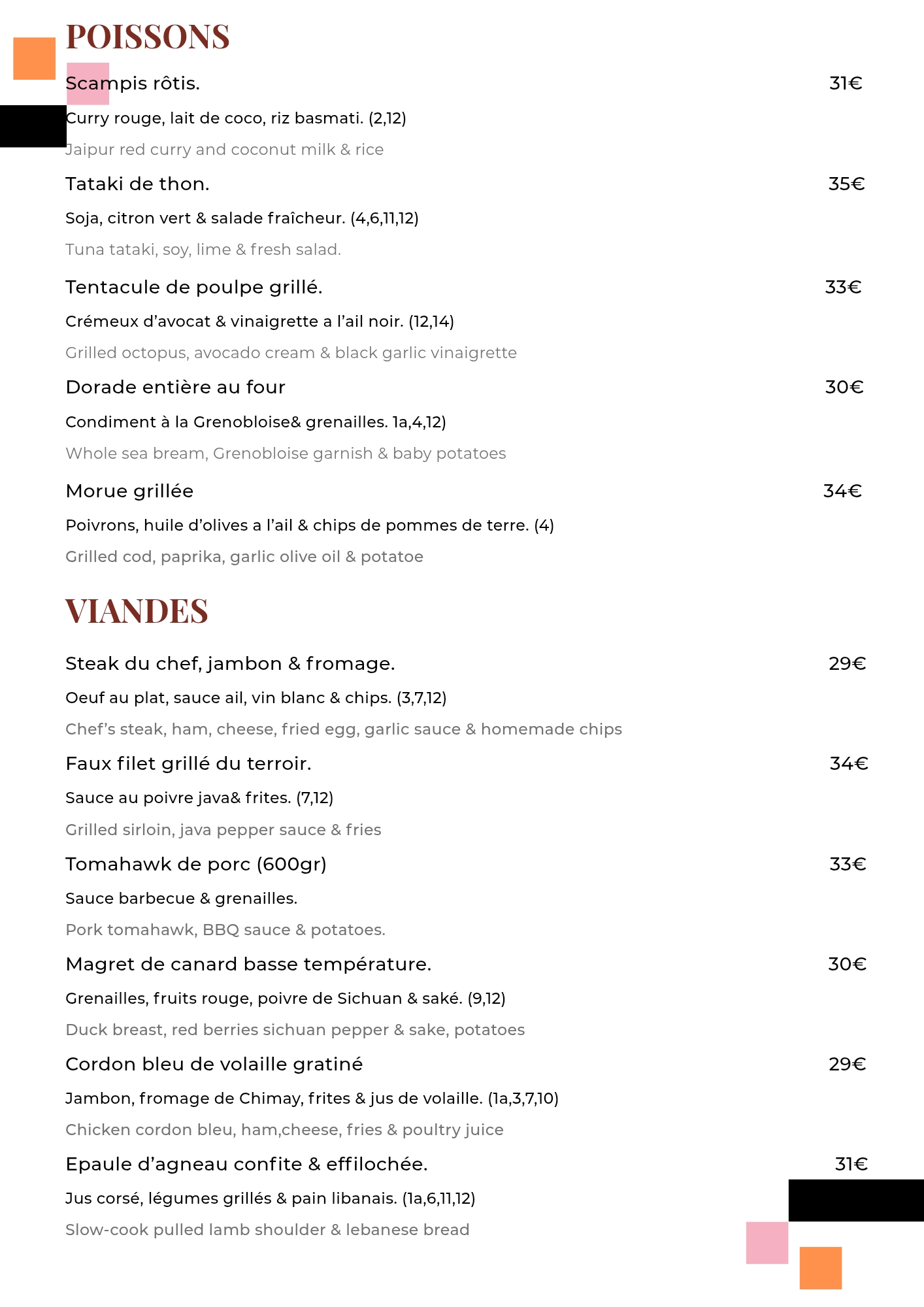 Menu Page 4